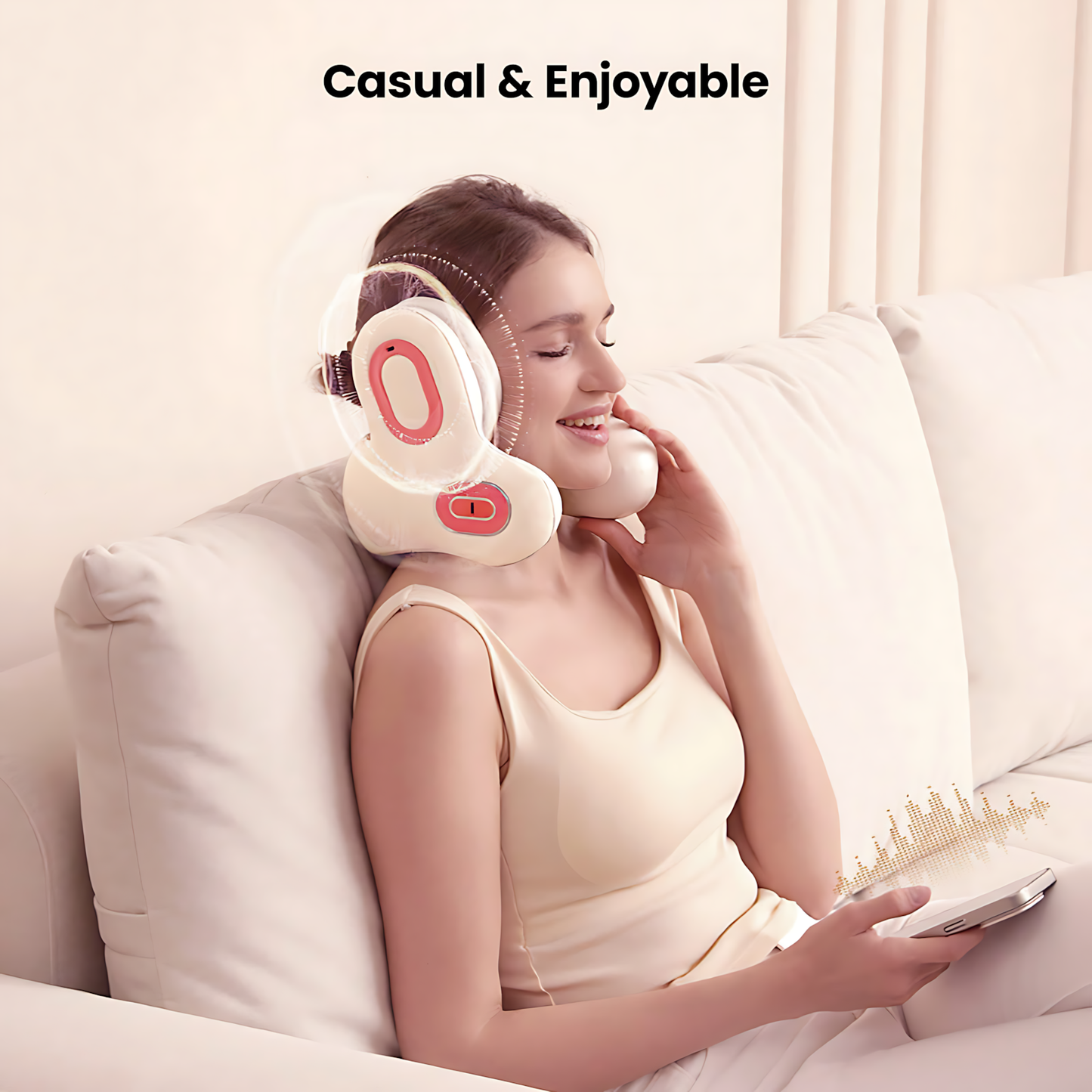 The Bluetooth Noise-Cancelling Neck Massager